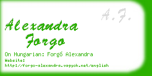 alexandra forgo business card